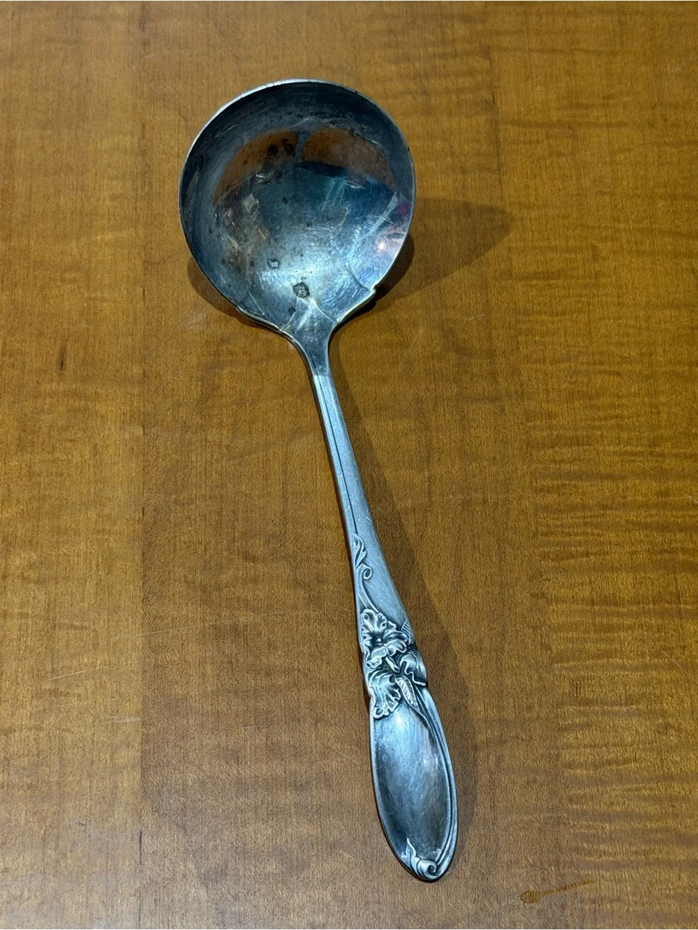 Silver plated Floral Handle Ladle - Elegant Serving Spoon